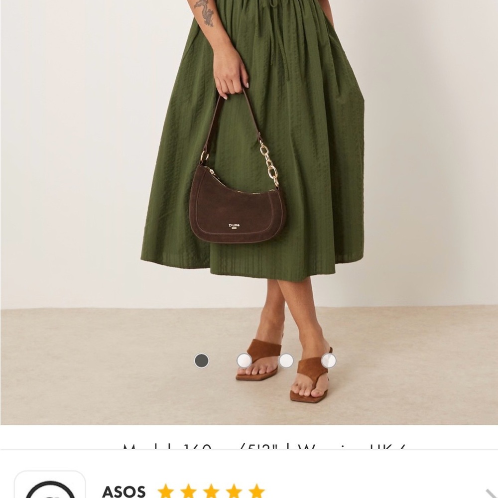 Midi Gathered nobody’s child Waist Skirt in Olive Green